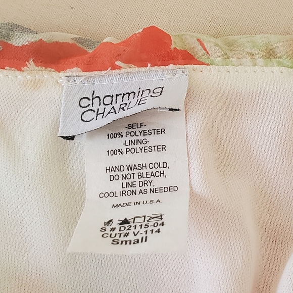 HP🎉Charming Charlie Feather Print Empire Dress Small - Picture 2 of 5